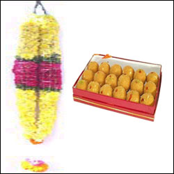 "Laddu sweet - 1kg , Special Chrysanthem Garland - Click here to View more details about this Product